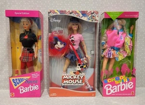 Vintage Mattel Barbie 1993 1995 School Spirit 2004 Mickey Mouse In Box Doll Set - Picture 1 of 22