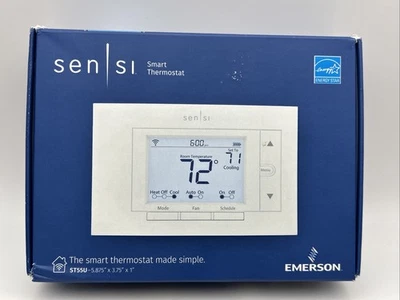 Emerson Sensi Smart Programmable Thermostat - White (ST55U) Brand New Sealed - Image 1 of 4