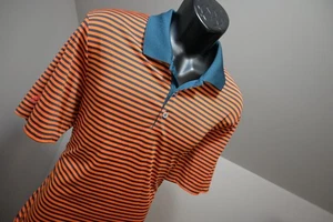 Adidas Golf Polo ClimaLite Striped Athletic Short Sleeve Golf Shirt Mens Large - Picture 1 of 9