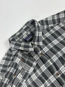 Patagonia Herren Gr. L grau Langarm Hemd kariert Knopfleiste Bio Baumwolle - Bild 1 von 8