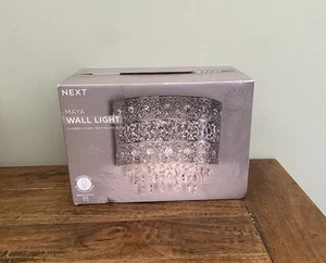 NEXT Maya Wall Light Filigree Nickel With Glass Dropper Beads - BNIB Sealed - Picture 1 of 3