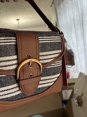 Rosetti Brown Buckle Striped Crossbody Purse for Sale New with Tags - Image 1 of 4