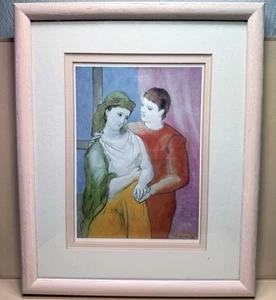 Vintage-The Lovers Pablo Picasso- Framed (11” T )(9” W) - Picture 1 of 7