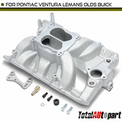 Colector de admisión de doble plano de aluminio con pernos para Pontiac V8 326 389 350 400 455 Foto 1 de 4