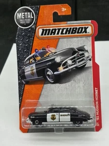 Matchbox 2016 #57 1951 Hudson Hornet Valley Police MOC DVK13 Black & White - Picture 1 of 2