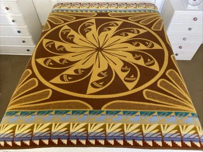 Manta vintage de lana Pendleton Beaver State nativo americano 82 % EE. UU. 190x160 cm Foto 1 de 4