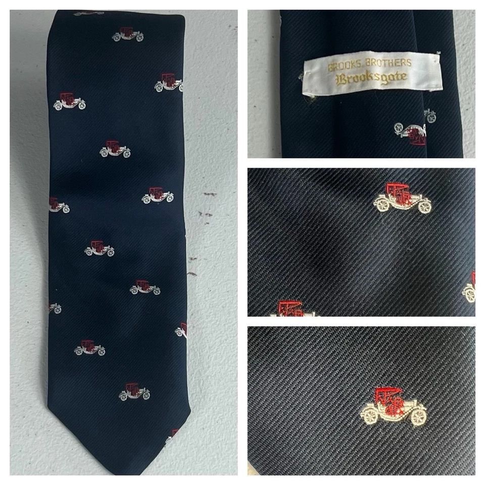Brooks Brothers Brooksgate Hombre Azul Oscuro Coche Vintage Novedad Foto 1 de 4
