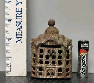 Antique Cast Iron Dome‑Top Building Savings Bank 3¼″ Tall 1900s - Picture 1 of 10