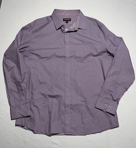 Johnston & Murphy Oberhemd Geometrisch Lila Langarm Herren XL Knopfleiste - Bild 1 von 6