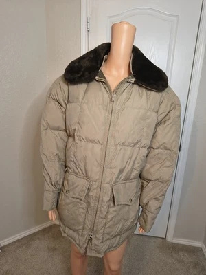 Vintage Down Insulated Puffer Faux Fur Cabin Core Hunting Coat - Men's L -DP28 - Image 1 of 4