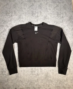 Nike Dri-FIT Training Top Womens XS Black Long Sleeve Crop Shirt - Picture 1 of 4