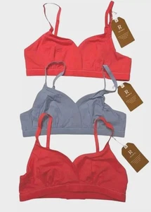 Triangle V Neck Crossover Wireless Non-Padded Bralette No Underwire Soft Bra S - Picture 1 of 5