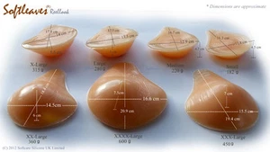 Softleaves Silikon Brustformen Silikon Brüste Boobs Paar mit Klebeband - Bild 1 von 12