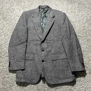 Vintage Woolrich Harris Tweed Wool Sport Coat Suit Jacket Multicolor Check 40 R - Picture 1 of 12