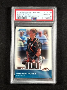 2010 Bowman Chrome Buster Posey TPC20 Rookie Topps 100 Insert SP /999 PSA 8 - Picture 1 of 2