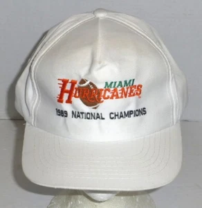 VTG Youngan Miami Hurricanes 1989 National Champs Snapback Adjustable Hat READ - Picture 1 of 8