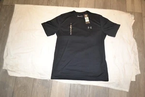 Under Armour Men's T-Shirt Velocity V-neck Short Sleeve Black SZ LARGE LG L - Picture 1 of 1