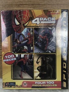 NEW SEALED Jigsaw Puzzle 4-PACK SPIDERMAN 2 MARVEL 100 Pieces Spider Man Puzzle - Picture 1 of 2