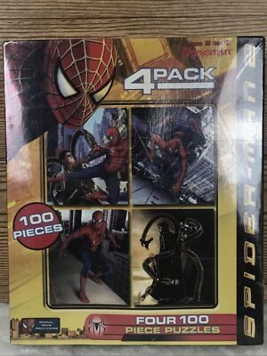 NOVO LACRADO Quebra-cabeça 4-PACOTE SPIDERMAN 2 MARVEL 100 Peças Homem-Aranha Quebra-cabeça  - Imagem 1 de 2