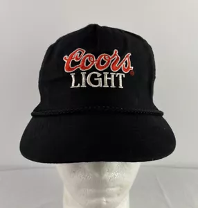 Vintage Coors Light Beer Embroidered Trucker Hat Mesh Snapback Cap Black - Picture 1 of 8