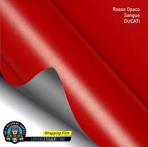 Pellicola adesiva ROSSO OPACO DUCATI CORSE SANGUE wrapping auto e moto - Picture 1 of 1