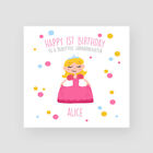 Personalised Handmade 1st Birthday Card - Princess, Daughter, Granddaughter