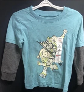 NWT Disney Jumping Beans Buzz Lightyear 2Fer Long Sleeve Shirt Blue Size 24M - Picture 1 of 5