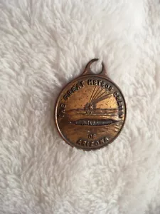 WM- VINTAGE  THE GREAT METEOR CRATER OF ARIZONA (SOLID COPPER) PENDANT  #50977   - Picture 1 of 8