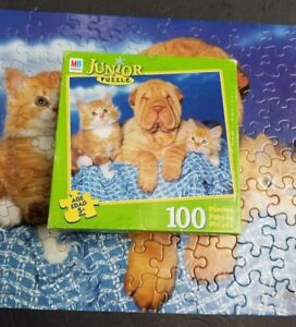 Ron Kimball Junior Puzzle Dog Cats 100 Pc  Shar-Pei Kittens