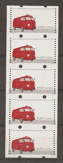 Portugal Volkswagen furgoneta postal cajero automático sello Klusendorf 1995 tira 5 sin valor Foto 1 de 1
