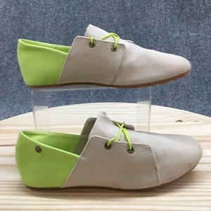 Volcom Shoes Womens 7 Soul Mates 2 Sneakers Beige Green Canvas Lace Up Flats NEW - Picture 1 of 22