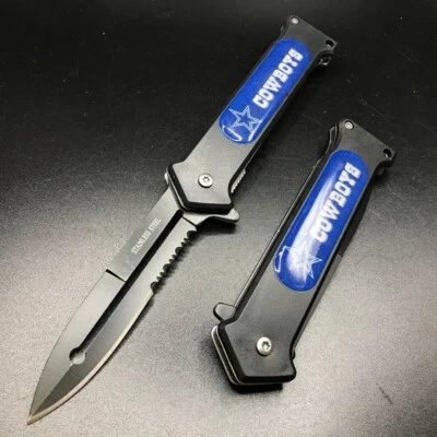 Faca de bolso dobrável 8" Cowboys NFL Joker estilo tático assistido por mola EDC - Imagem 1 de 3