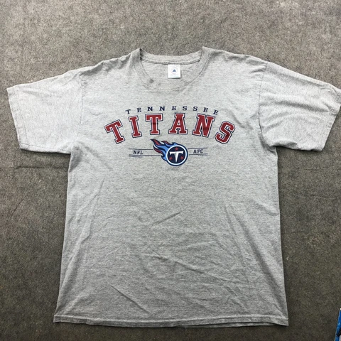 Vintage Tennessee Titans Shirt Men XL Gray Short Sleeve Spell Out NFL Football* Cover