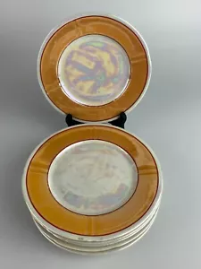 6 piatti da dessert insalata lusterware pesca * Germania * dipinti a mano * decorazione - Foto 1 di 2