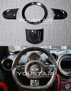 CARBON-EFFEKT LENKRAD-ABDECKUNGSSET für MINI Cooper R55 R56 R57 R58 R59 R60 R61 - Picture 1 of 10