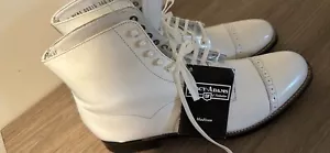 New Mens Stacy Adam’s White Boots Sz 9 - Picture 1 of 5