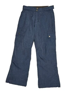 Pantaloni da neve blu Lands End gioventù taglia 12 inverno sci snowboard tasche isolate - Foto 1 di 19