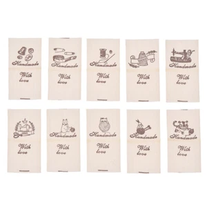 50Pcs with Love Labels Cotton Fabric Tags Clothing Bag Sewing Accessories DIY - Picture 1 of 22