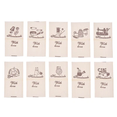 50Pcs with Love Labels Cotton Fabric Tags Clothing Bag Sewing Accessories DIY - Image 1 of 4