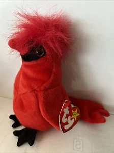 Ty Beanie Babies Mac The Cardinal Plush Toy -Tag Errors, RETIRED, RARE, VINTAGE - Picture 1 of 8