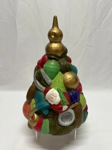 Vintage Holland Mold Hand Painted Ornament Decorated Ceramic Christmas Tree - Picture 1 of 12