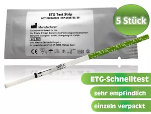 5x ETG / Ethylglucuronide Drogenschnelltest (Alkoholtest im Urin), 500 ng/ml - Bild 1 von 3