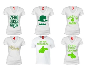 St Patricks Day shirt Shamrock Clover Paddy's Irish Unisex Men Women T-Shirt Wht - Picture 1 of 8