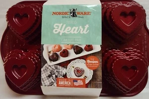 Nordic Ware Aluminio Fundido en Niveles Corazón 6 Cavidades Pasteleta Sartén San Valentín Boda - Imagen 1 de 10