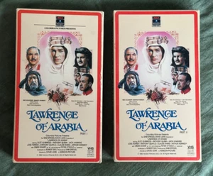 Lawrence Of Arabia (VHS, 1985, Part 1 & 2 Set) 1962 Film -  1987 Release - Picture 1 of 8