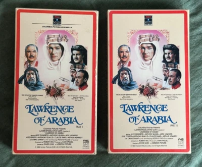 Lawrence Of Arabia (VHS, 1985, Part 1 & 2 Set) 1962 Film -  1987 Release - Image 1 of 4