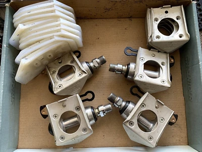 LOTE DE PEDALES Y TACOS VINTAGE CINELLI M-71 sin clip** Hecho en ITALIA {F9} Foto 1 de 4