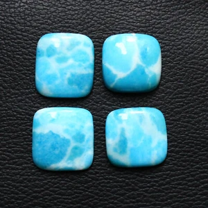 4 PCs Lot Larimar Cabochon Lot, Gemstone Lot 52.55 Cts Cushion Shape Gemstone - Picture 1 of 4