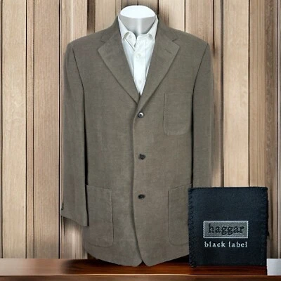 Abrigo deportivo Haggar para hombre 44L marrón claro tostado microfibra texturizada Foto 1 de 4