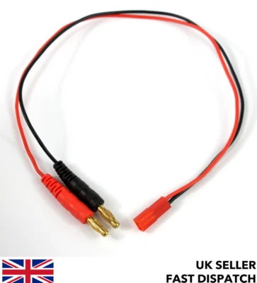 *LONG* 300mm JST male to 4mm male banana/bullet connectors adaptor/wire/cable - Image 1 of 3